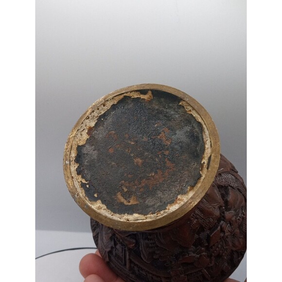 Chinese Cinnabar Vase Carved Super Rare Piece Original Antique 8 1/2" Tall - Picture 6 of 16